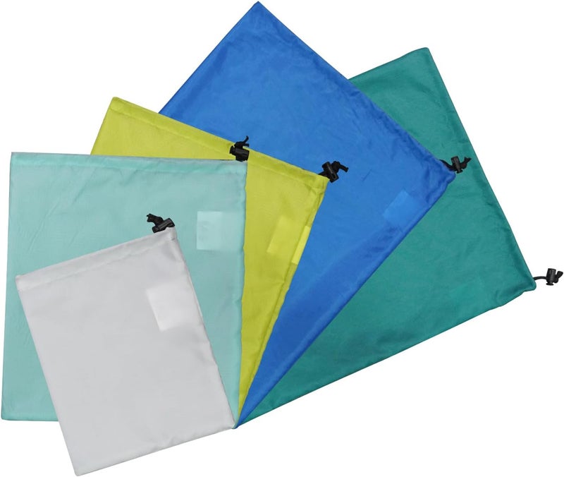 MOUNTAINLODGE Small Drawstring Bags Stuff Sack Set 5-Pack,Ultralight Ditty Bags with 5 Colors for Camping,Hiking,Travelling or Use as Dustcover Bag for Hangbag,Shoes - Image 1